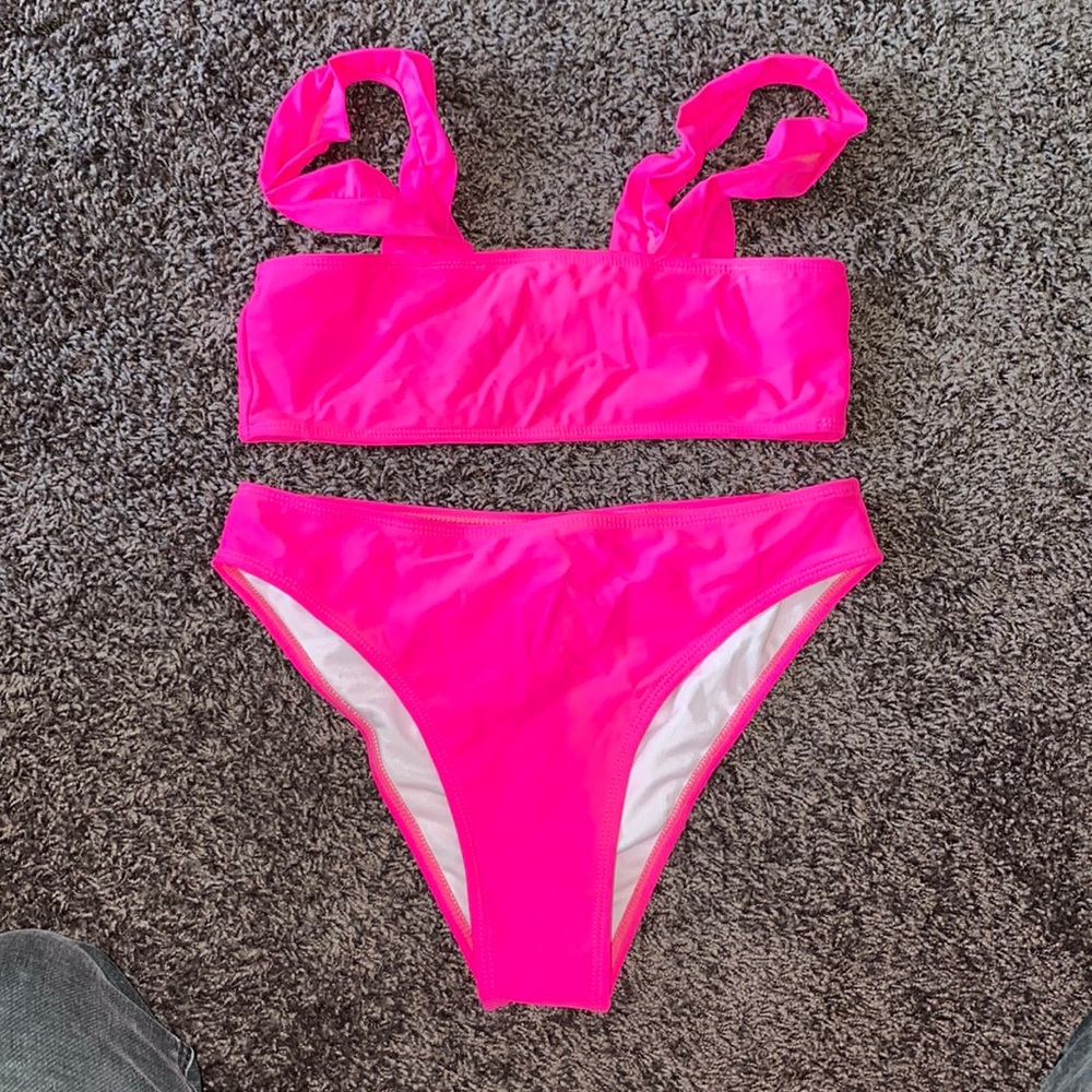 Neon pink bikini
